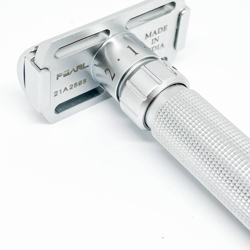 Pearl Flexi Adjustable 2 Piece Brass Safety Razor V9 Made in India